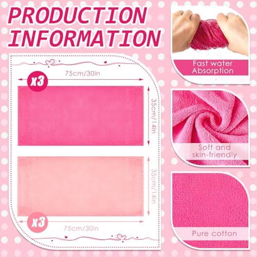 Patelai 6-Piece Kids Foot Spa Kit with Towels Pink Rose Red