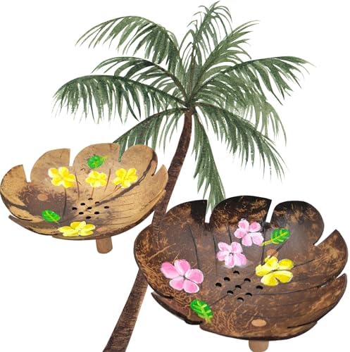 Coconut Shell Soap Dish Leaf Design 2 PCS