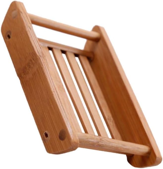 WOONEKY Wooden Soap Dish with Drain Holes