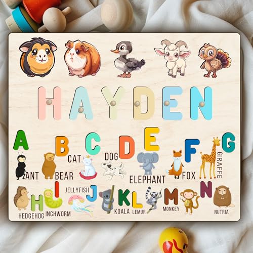 Personalized Wooden Name Puzzle for Toddlers 1-3 1