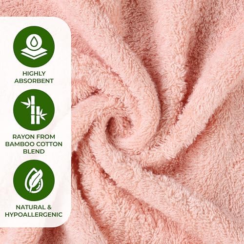 Superior Rayon from Bamboo Blend 12-Piece Pink Towel Set