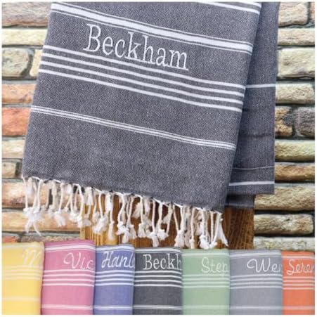 Personalized Beach Towel with Name Monogram Initials 1