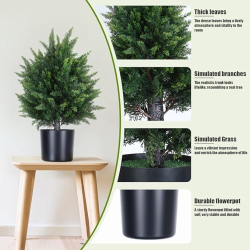 Bidbory Prelit Planter Bushes 2167 Realistic Fake Shrubs