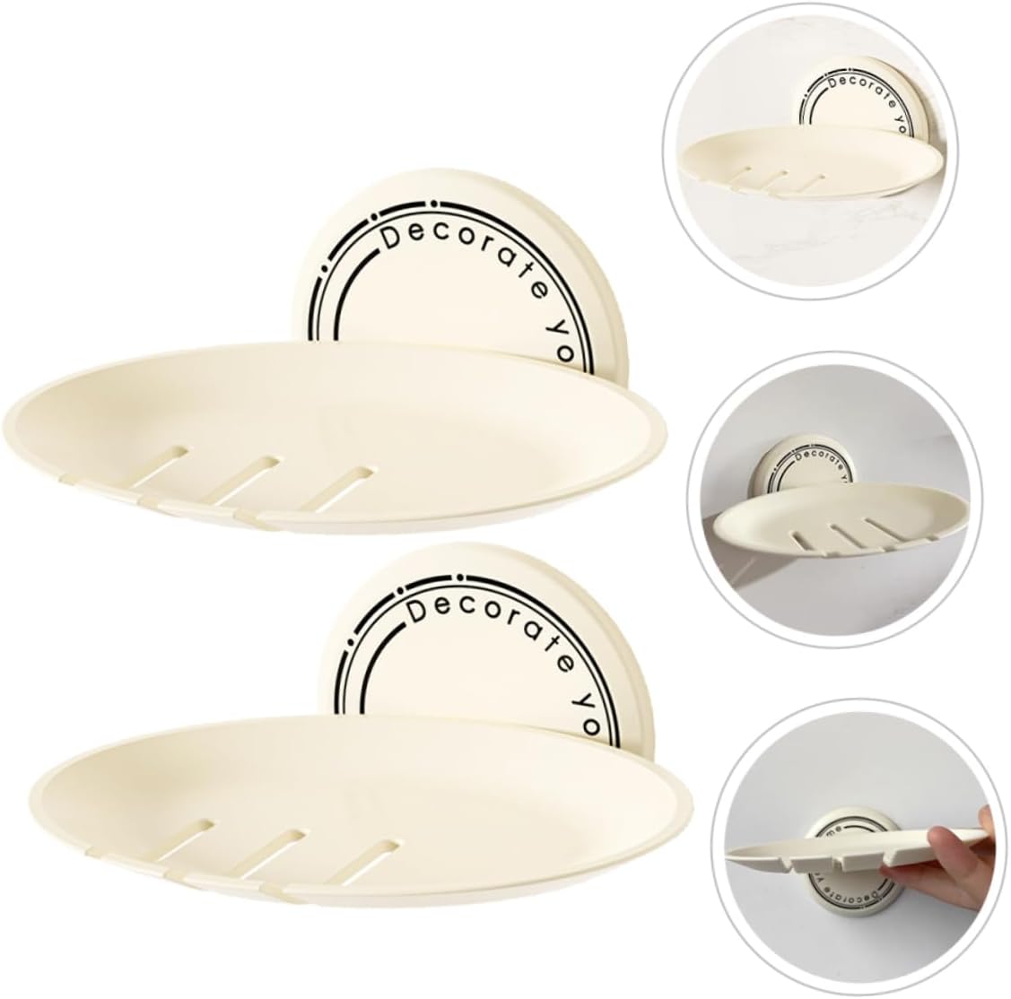 2Pcs Wall Mounted Self Adhesive Soap Dish for Shower and Kitchen