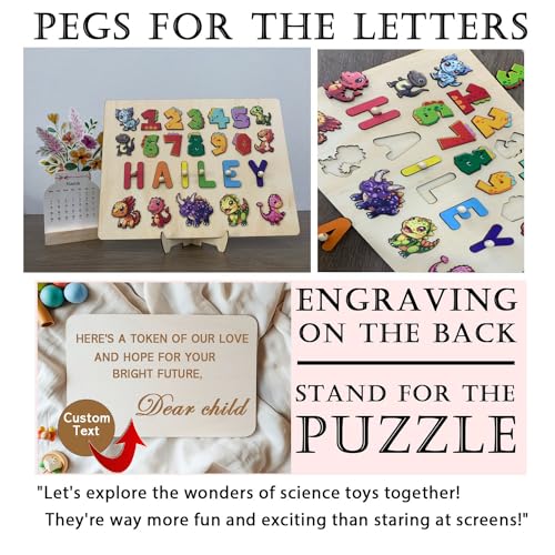 Personalized Wooden Name Puzzle for Toddlers 1-3 1