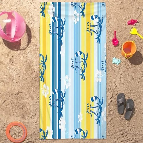Bluboon Beach Towel with 2 Bands 30 x 60 Inches