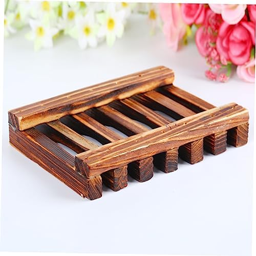ABOOFAN 4PC Wood Soap Holder with Drainage
