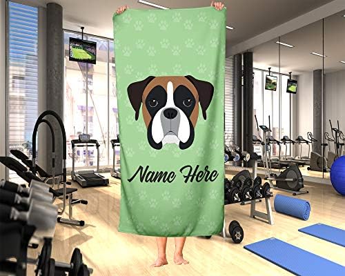 Personalized Boxer Face Beach Bath Towels
