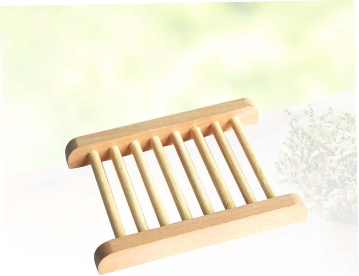 2pcs Natural Wood Soap Tray Holder for Home Bathroom Kitchen