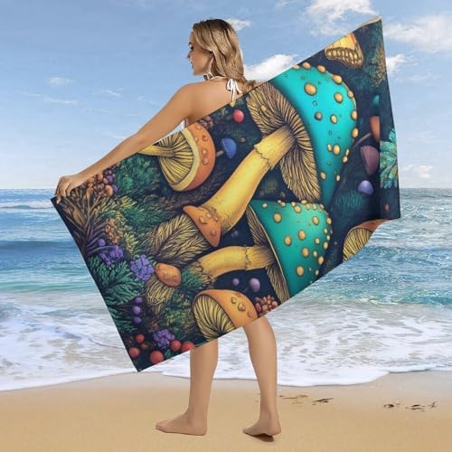 4SEE Oversize Trippy Mushroom Beach Towel