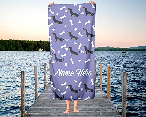 Personalized Corner Extra Large Pet Dachshund Towel
