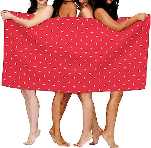 Sxakswol Red Dot Beach Towel 28x60 inch