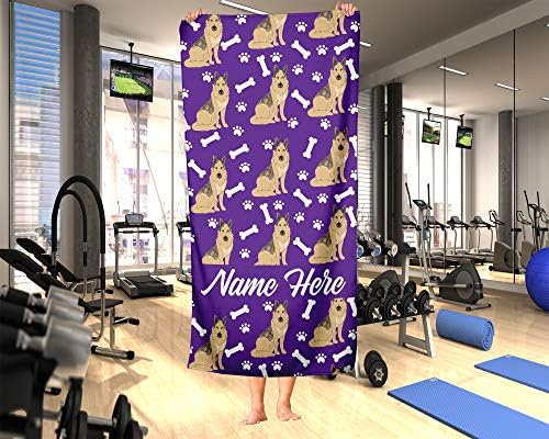 Personalized German Shepherd Beach Towel - Large Medium Custom