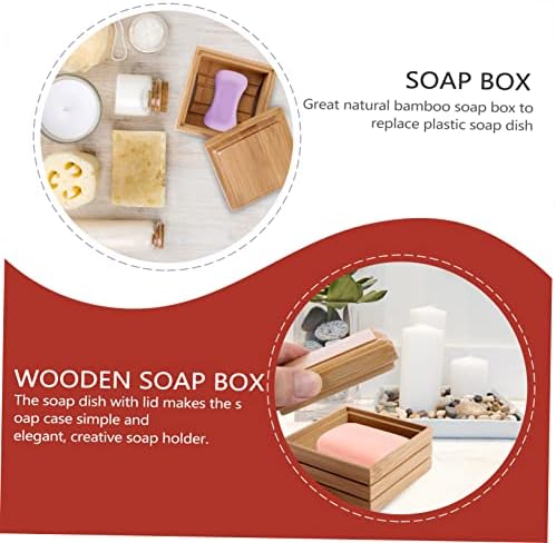Cabilock Wooden Soap Dish with Lid Holder