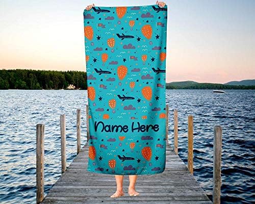 Extra Large Personalized Hot Air Balloon Towel for Kids