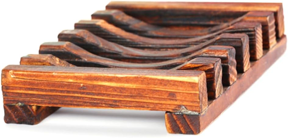 Luxshiny 4-Piece Bamboo Soap Holder Set