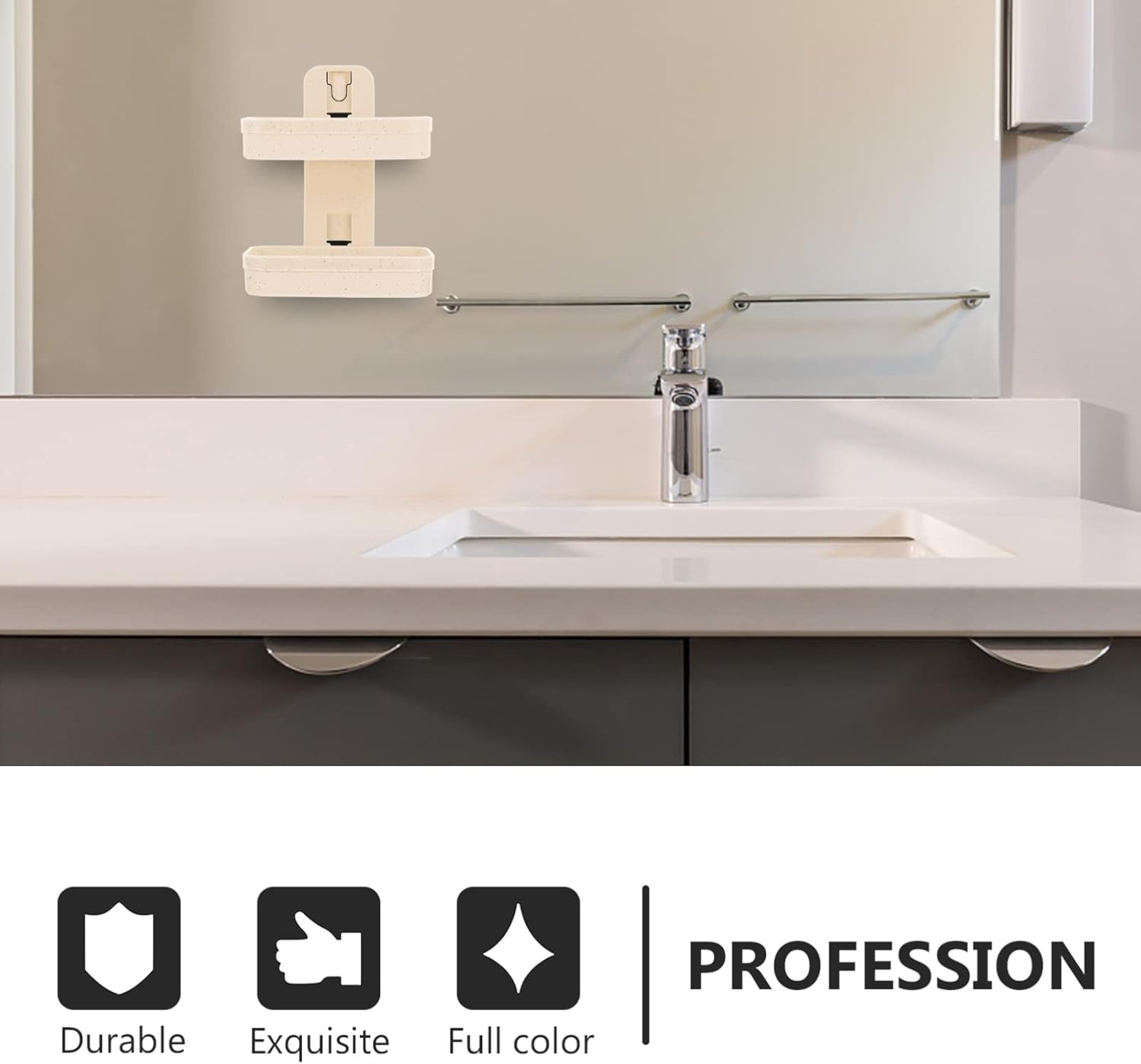 PRETYZOOM Wall Adhesive Double Layer Soap Holder