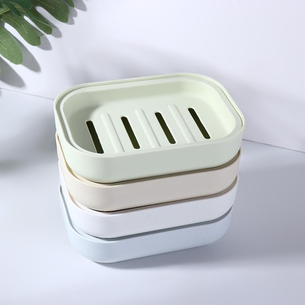 Portable Double Layer Soap Dish with Slots - PP Material
