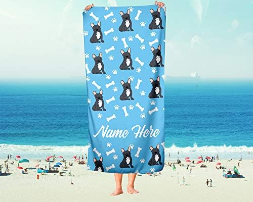 Personalized Black French Bulldog Pattern Towels for Adults Kids