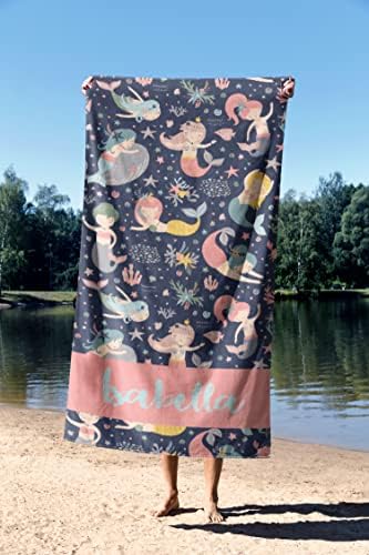 Custom Beach Towel - Soft Lightweight Kids Patterned Initials