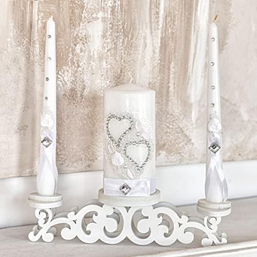 VABA Wedding Unity Candle Set 6 Pillar 10 Taper