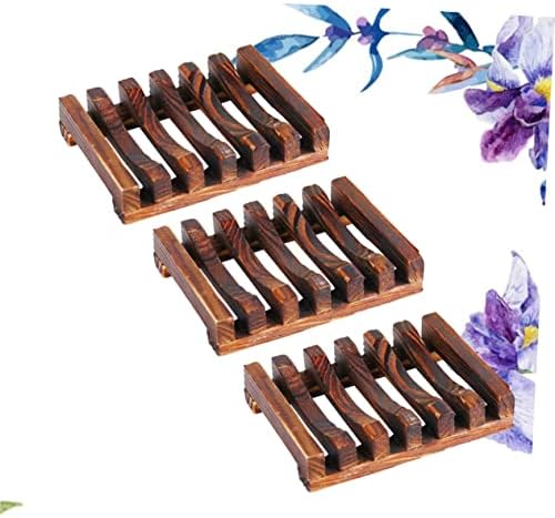 DECHOUS Wooden Soap Holder 3PC Drainage Set