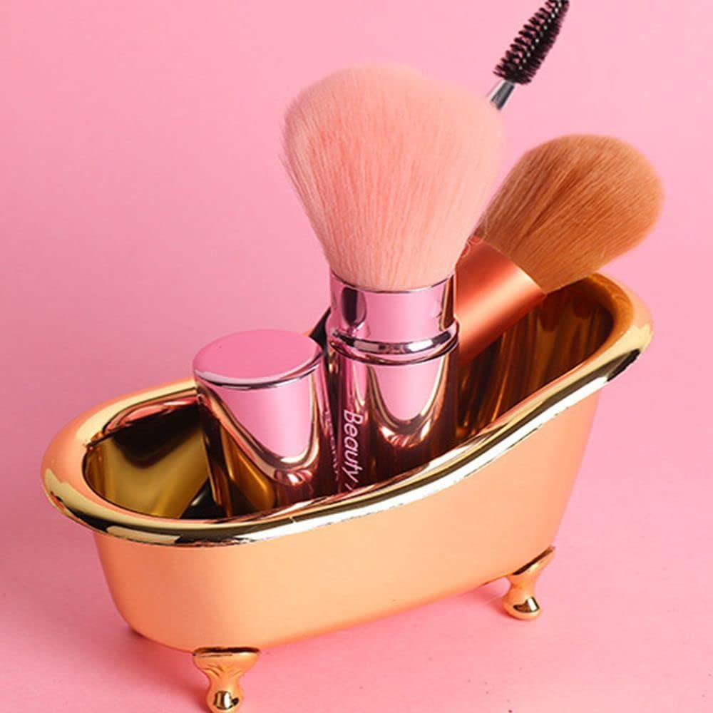Mini Bathtub Soap Dish with Gold Electroplated Finish