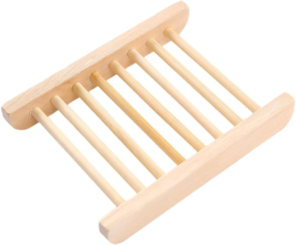 LIFKICH Wooden Soap Dish Drainer for Bathroom Travel Gym Use Compact Design