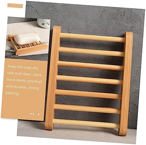 Healifty Wooden Soap Rack for Bathroom and Kitchen 1