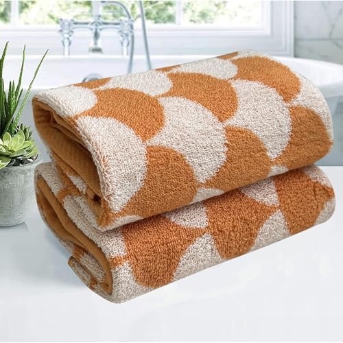 USTIDE Orange Leaf Hand Towels Set 2pcs 134x29inch