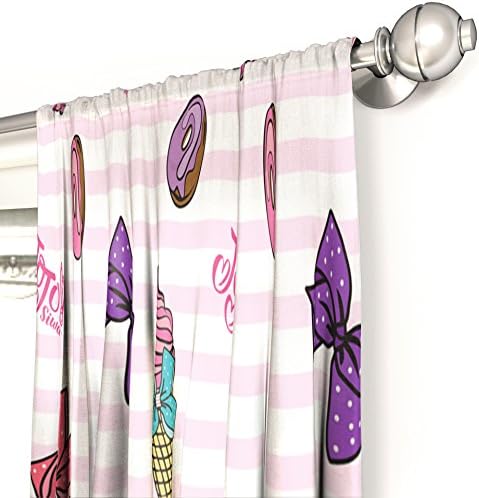 Jay Franco JoJo Siwa Sweet Life Pink White Curtain Set 4 Piece