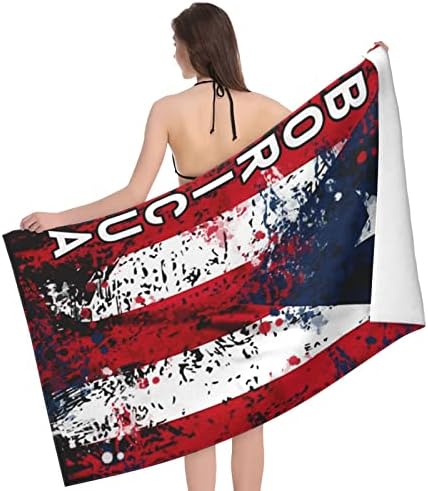 Puerto Rican Flag Microfiber Beach Towels for Kids Adults