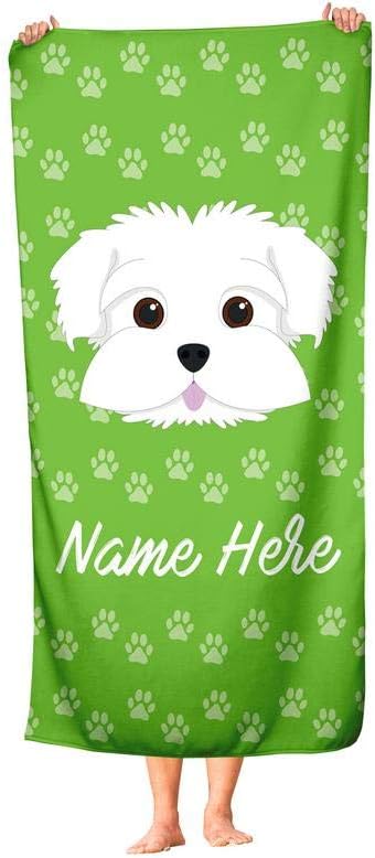 Personalized Corner Extra Large Pet Maltese Towel for Kids