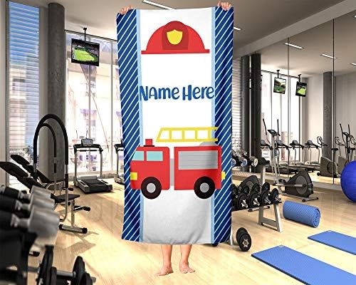 Personalized Corner Kids Beach Towel Police Firetruck Dumptruck Construction