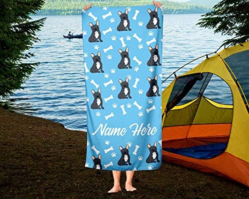 Personalized Black French Bulldog Pattern Towels for Adults Kids