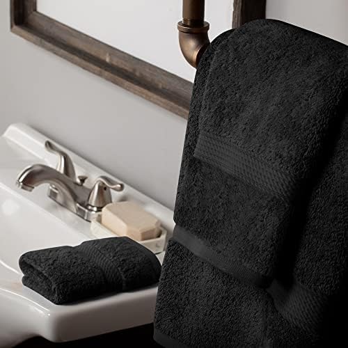 Superior Egyptian Cotton Pile 3 Piece Towel Set - Black