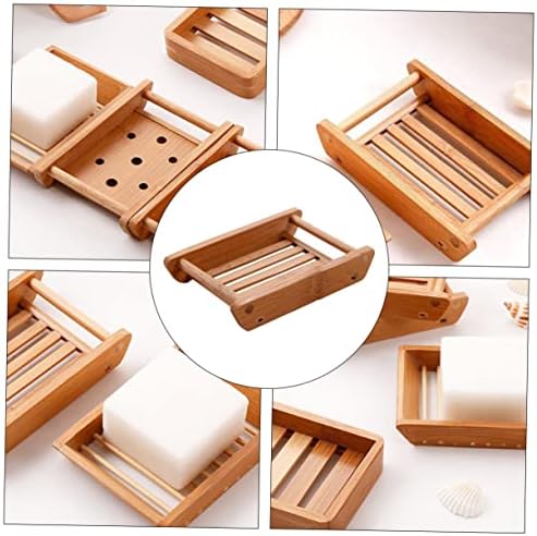 WOONEKY 2Pcs Wooden Bath Soap Holder