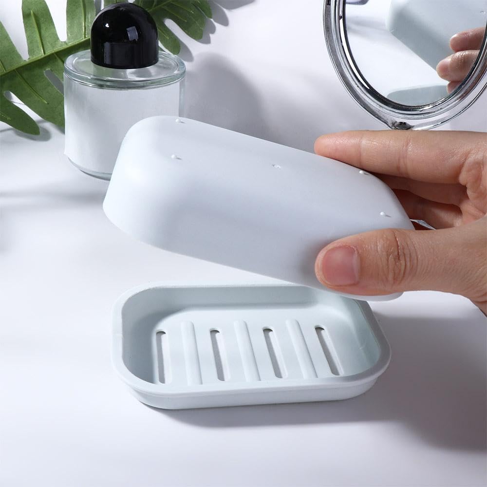 Portable Double Layer Soap Dish with Slots - PP Material