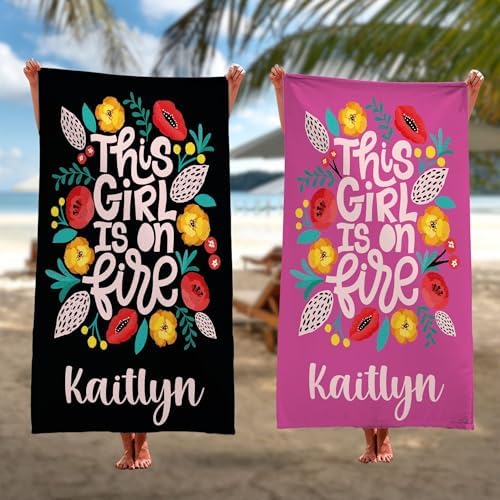 Personalized Sport Boy Beach Towel with Custom Logo and Name