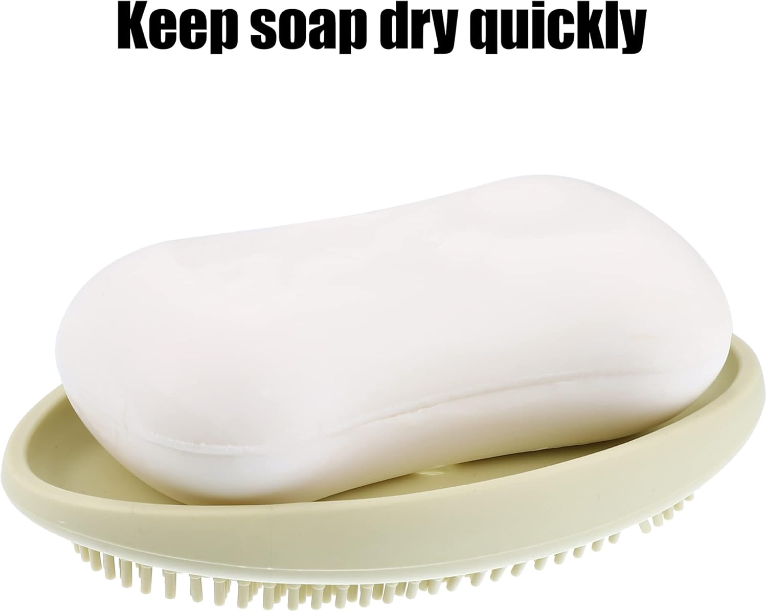 VOCOSTE Silicone Soap Dish with Bristles 115x7cm Beige