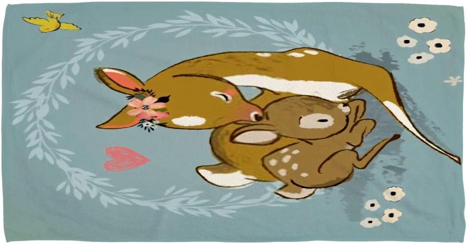 Hapuxt Cute Deer Hand Bath Towel 30x15inch 1