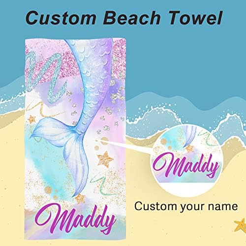 Differ More Mermaid Pink Beach Towel for Kids