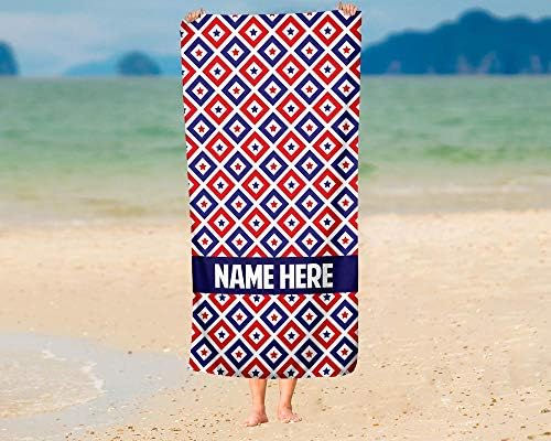 Extra Large Personalized Stars in Diamonds Towel for Kids and Adults