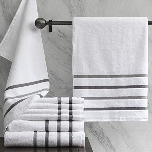 Comfort Spaces Cotton 8 Piece Bath Towel Set Striped