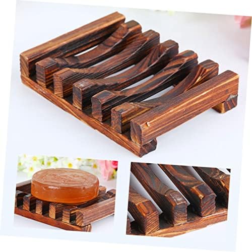 Zerodeko Wood Soap Dish Drain Soap Rack for Bathroom