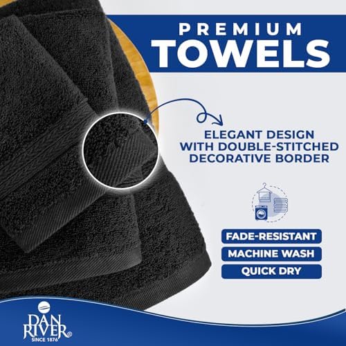 DAN RIVER 100 Cotton 8-Piece Bath Towel Set in Black