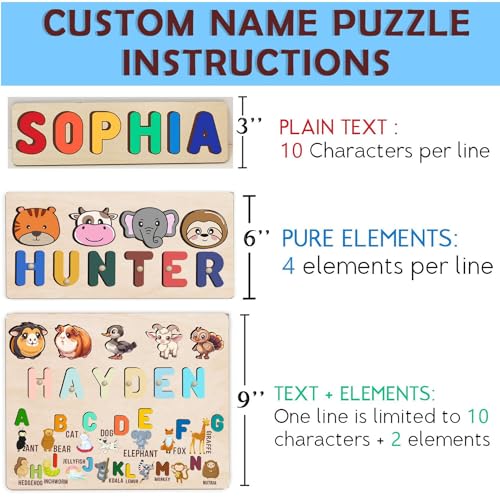 Personalized Wooden Name Puzzle for Toddlers 1-3 1