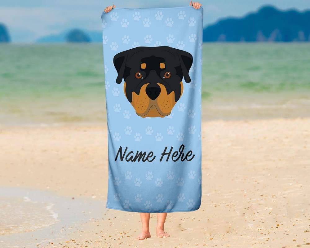 Personalized Corner Extra Large Pet Rottweiler Towel for Kids