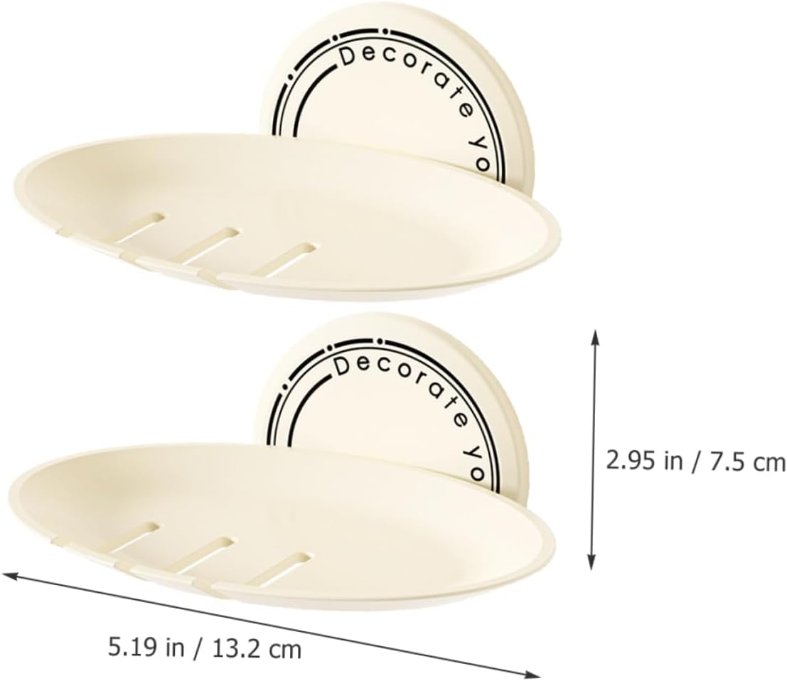 Unomor 2Pcs Wall Mounted Soap Dish Holder for Bathroom and Kitchen