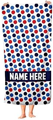 Extra Large Personalized Dots Pattern Towel for Kids and Adults